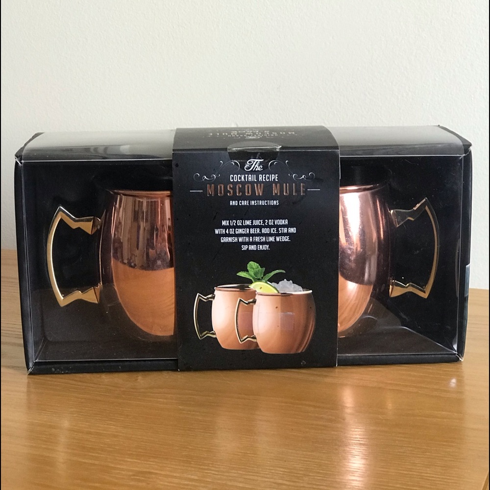 Moscow Mule Mugs, Set of Two, Stainless Steel, EUC